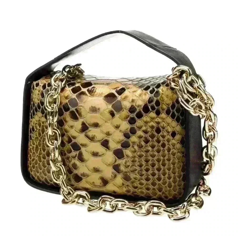 STAND STUDIO Leather Trim Snakeskin Handle Bag - Picture 2 of 5